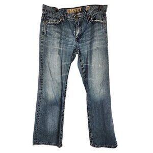 BKE " Carter" Mens Jeans Straight Leg Distressed Lived In Rocker Whimsigoth 34/3